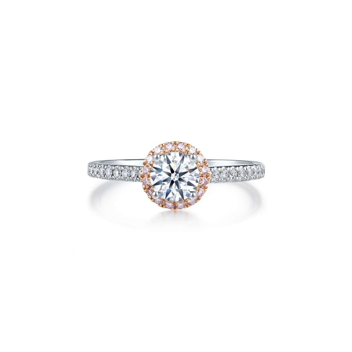 Pink Twist' 18K Gold & 900 Platinum Diamond Ring