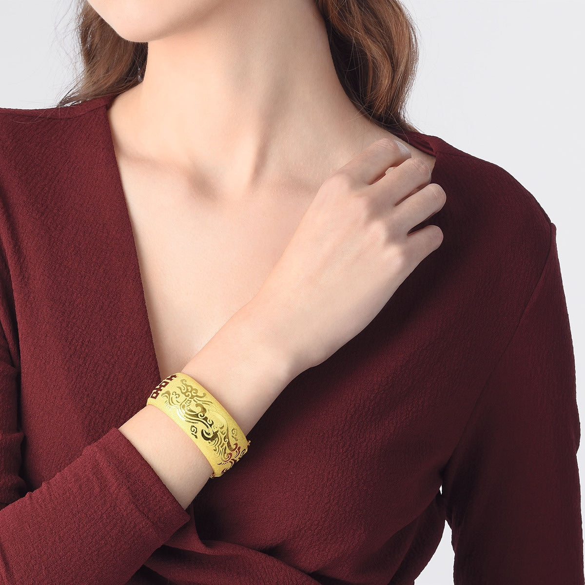 Dragon & Phoenix' 999.9 Gold Bangle