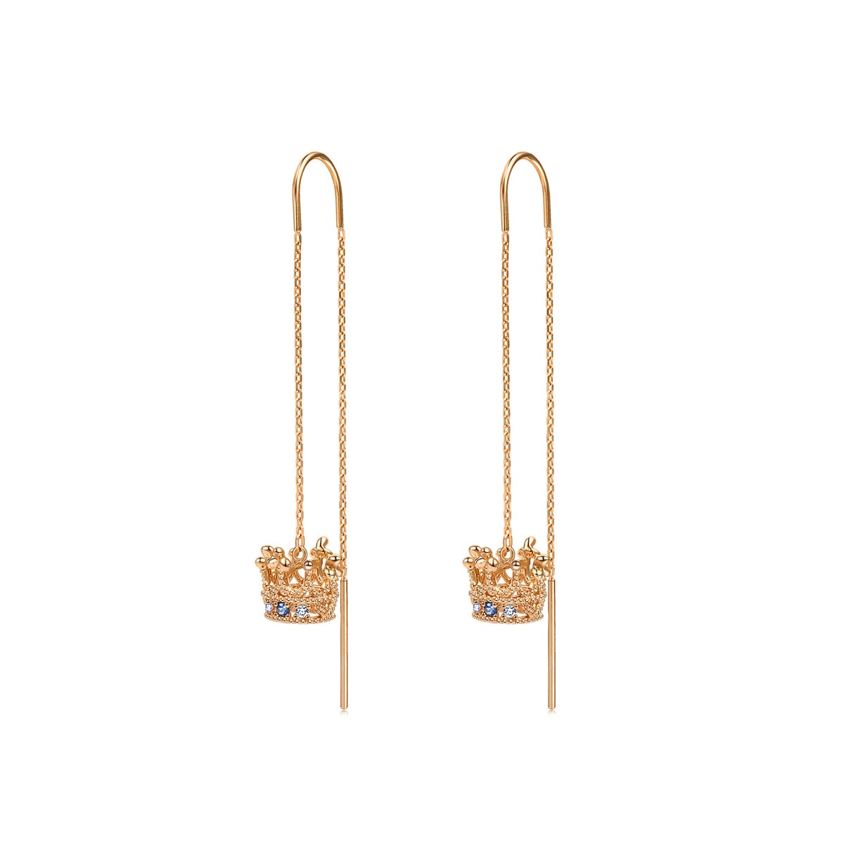 The Art of Romance' 18K Rose Gold Sapphire Crown Earrings