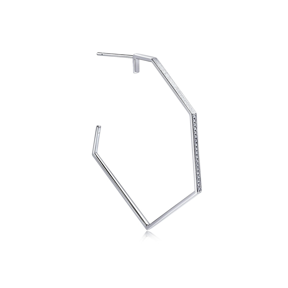 M'18K White Gold Diamond Single Left Hoop Earring