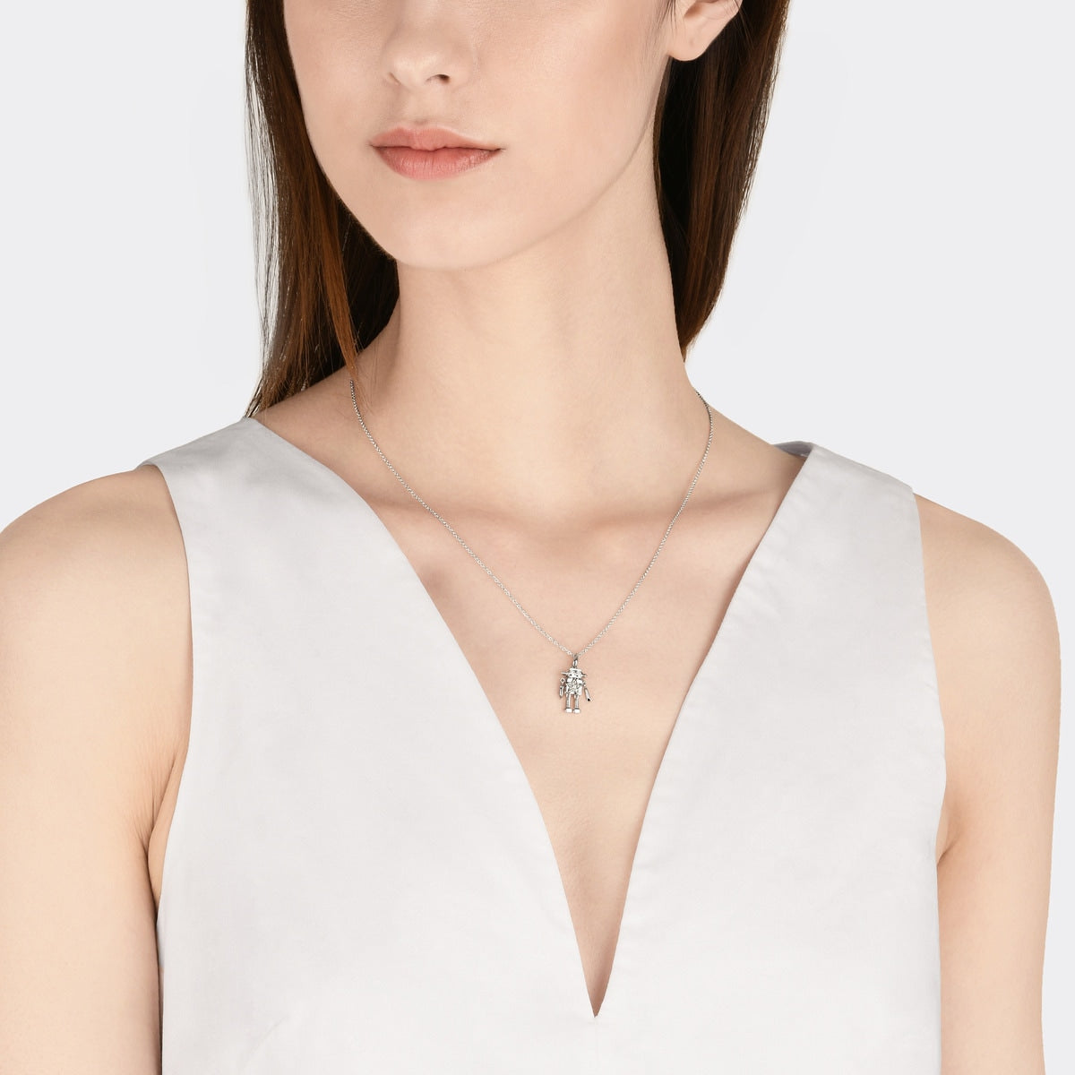 18K White Gold Diamond Necklace