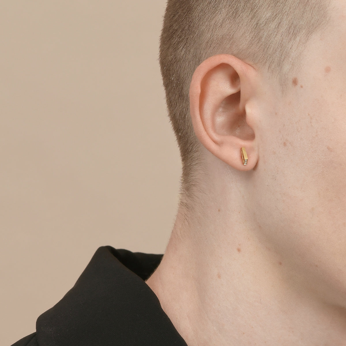 M' 18K Yellow Gold Diamond Mistmatched Earrings