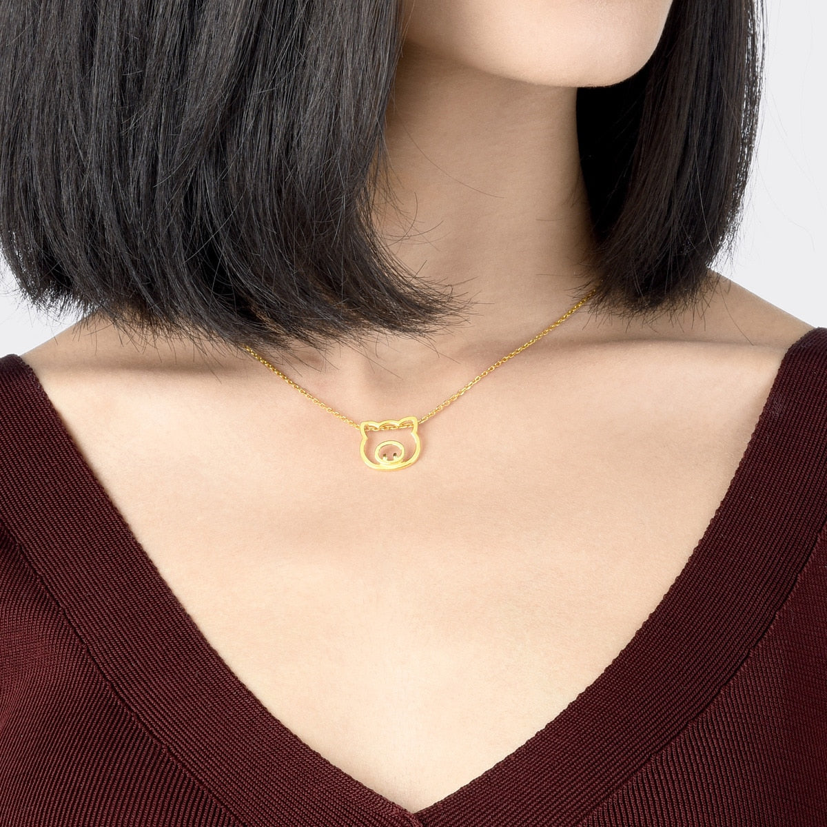 999.9 Gold Piggy Pendant