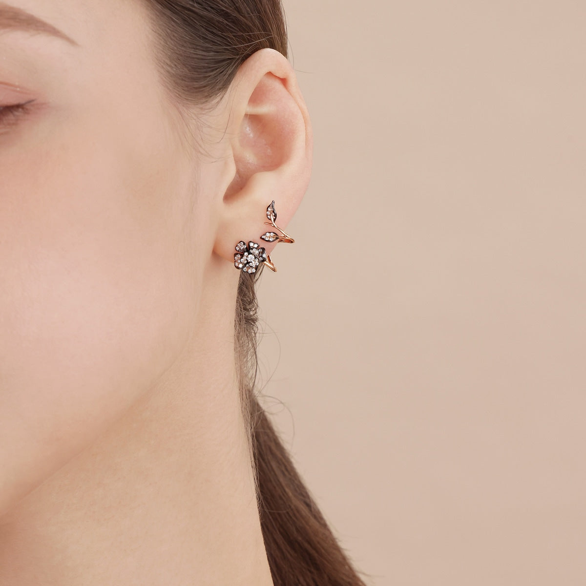 18K/750 Gold (Multi-coloured) Diamond Single Earring