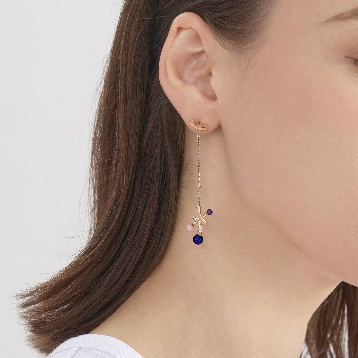 Cosmos' 18K Rose Gold Lapis Lazuli Earrings