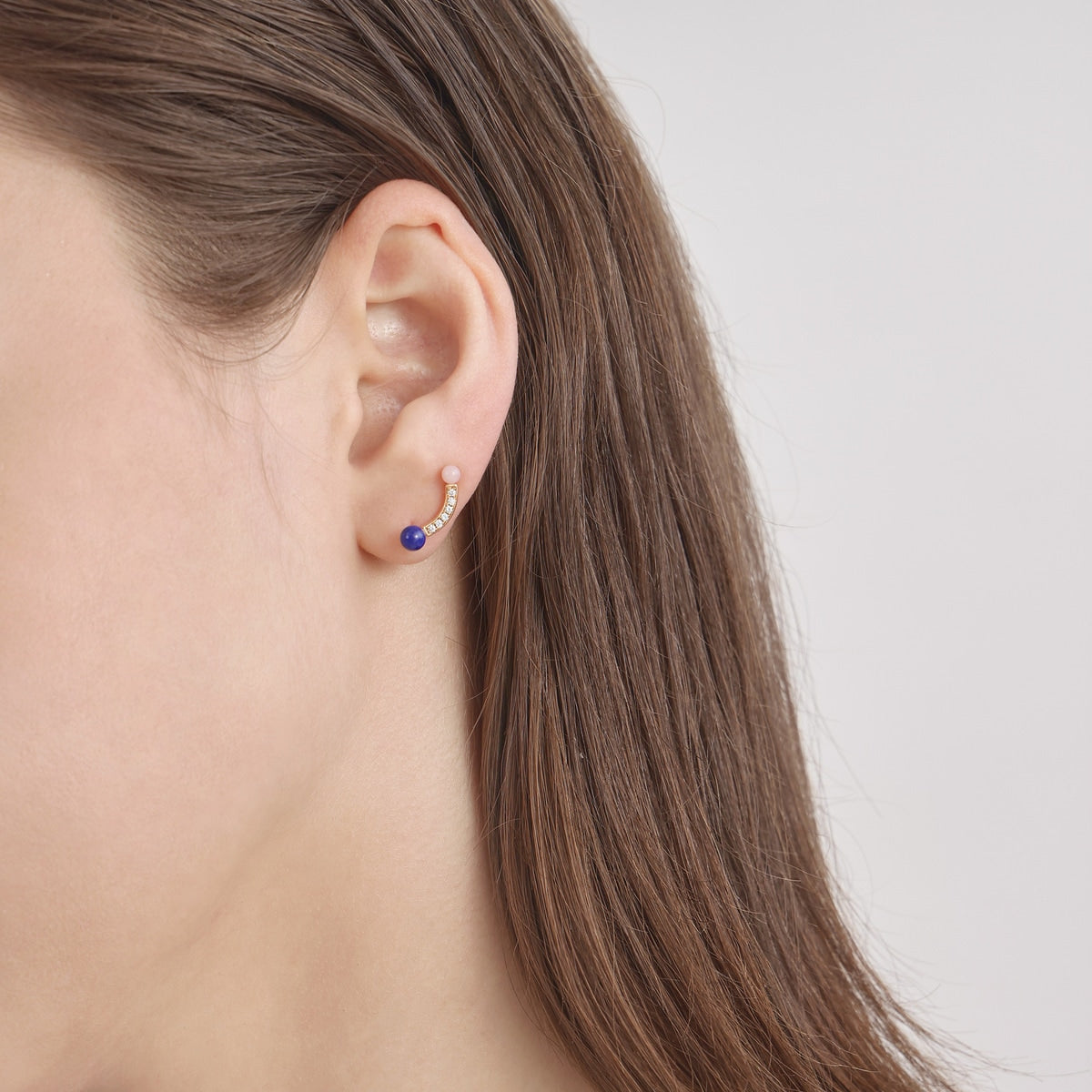 Cosmos' 18K Rose Gold Lapis Lazuli Single Earring