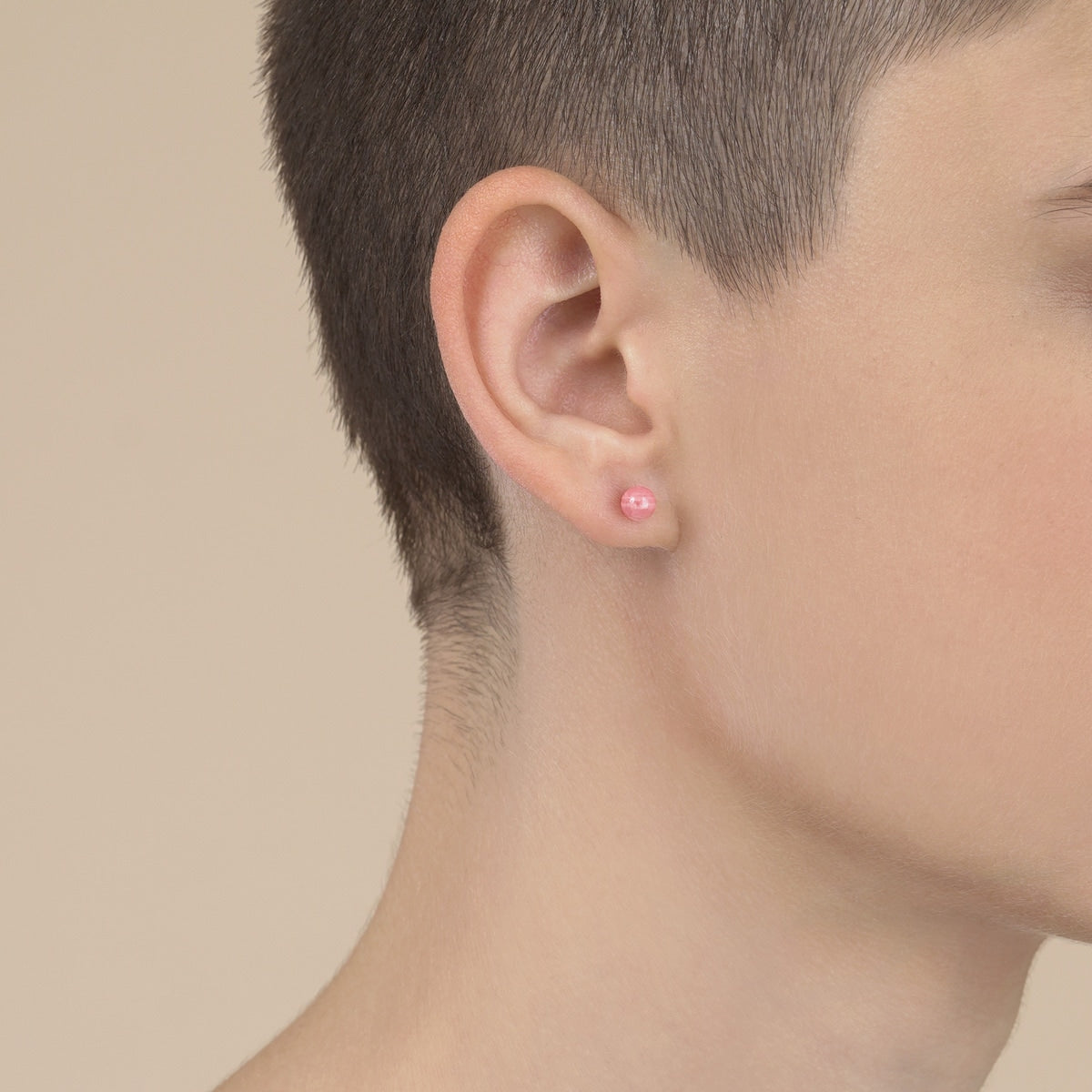 Cosmos' 18K Rose Gold Rhodochrosite Single Earring