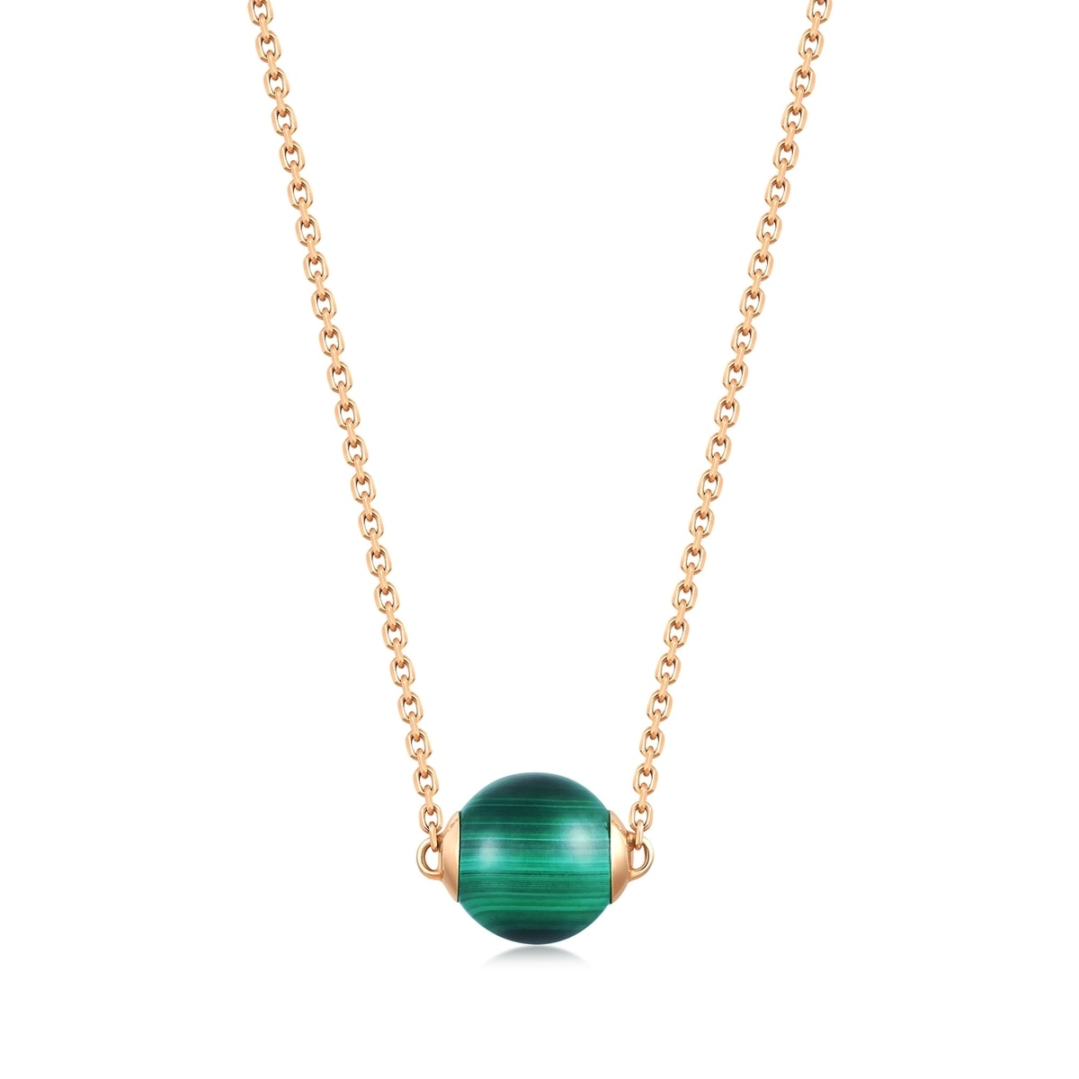 18K/750 Gold (Rose) Malachite Necklace