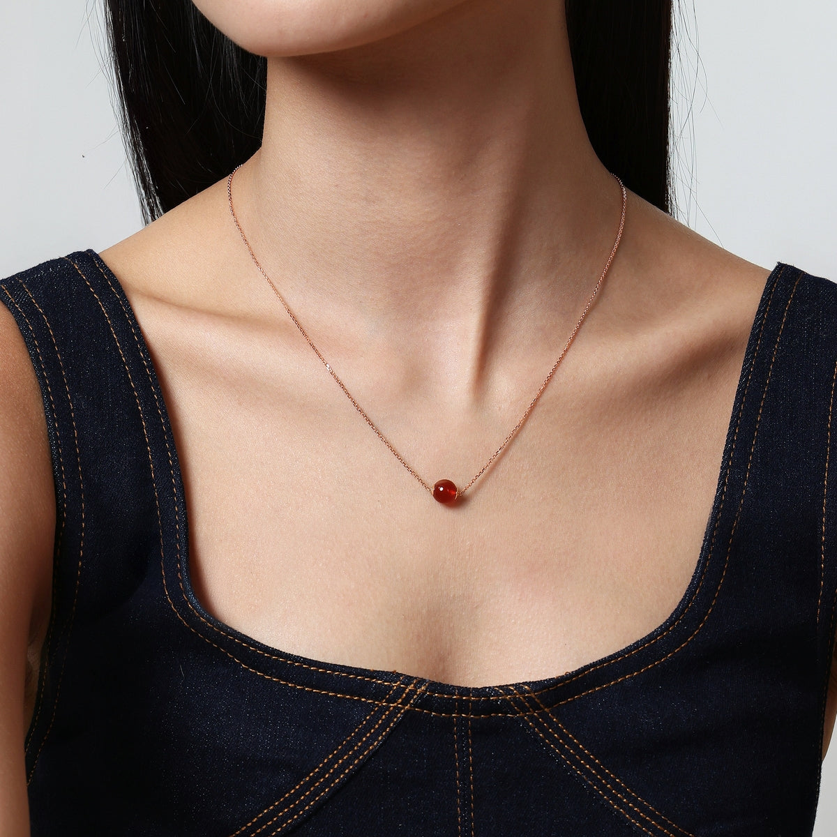 18K/750 Gold (Rose) Chalcedony Necklace