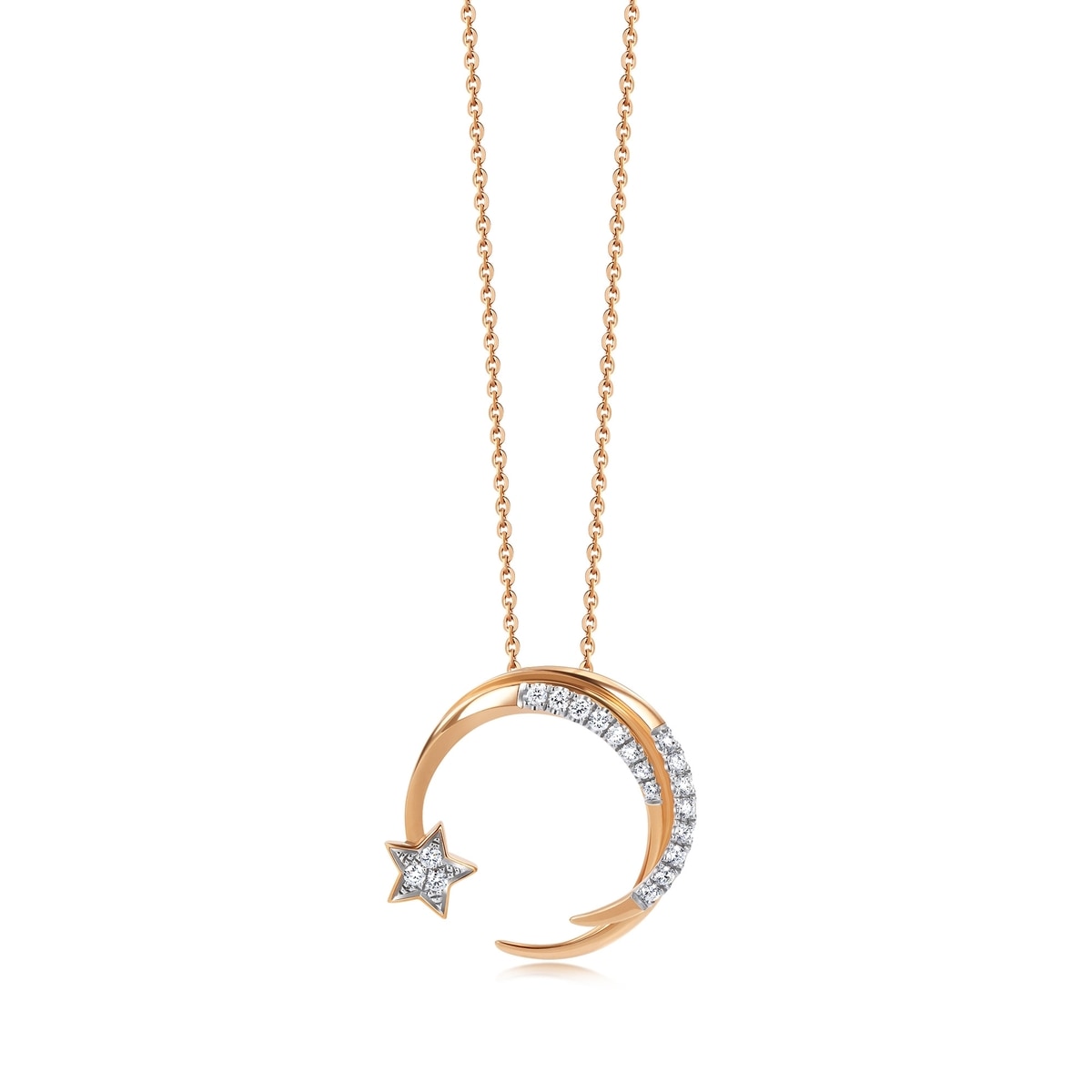 18K White & Red Gold Diamond Necklace