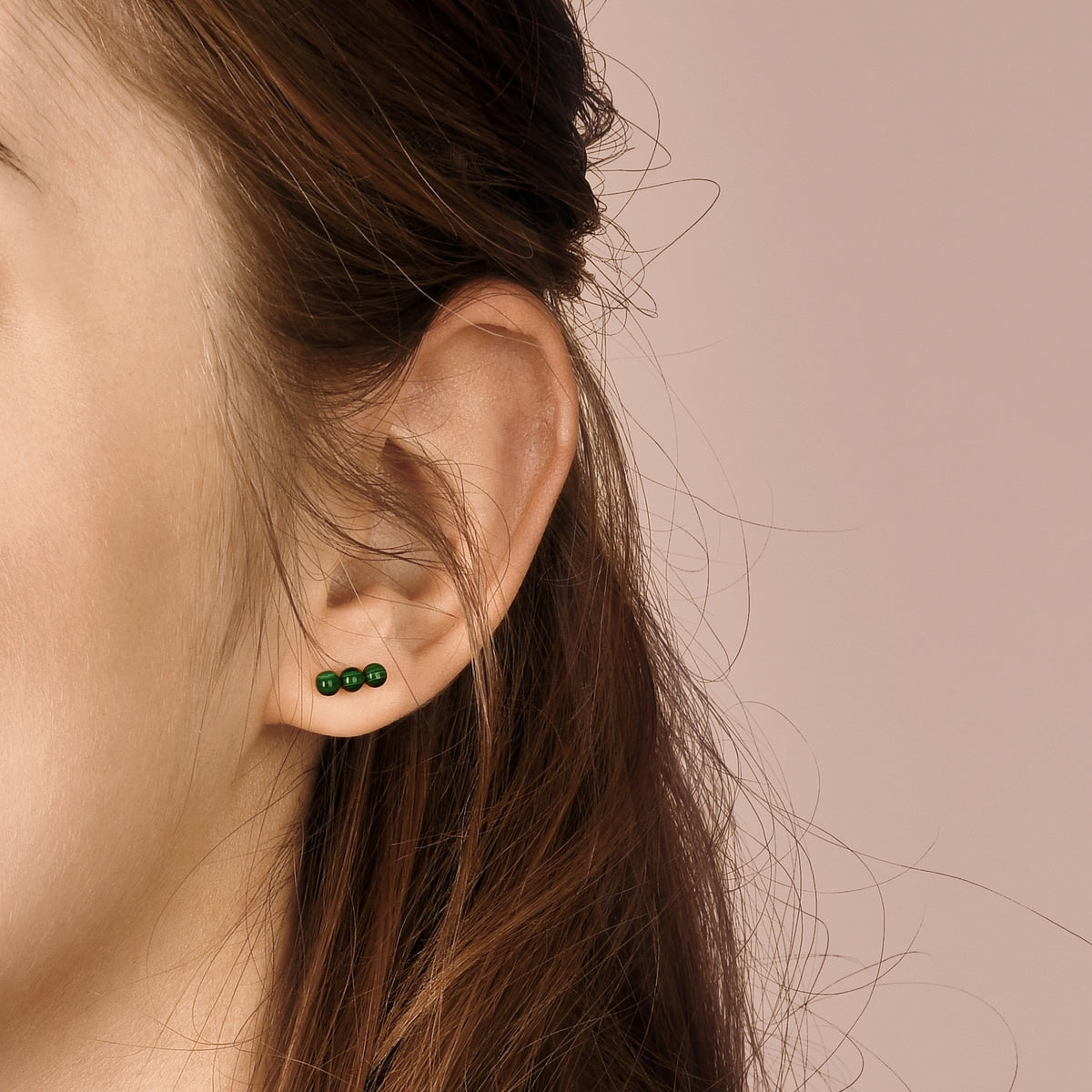 Cosmos' 18K Rose Gold Malachite Single Earring