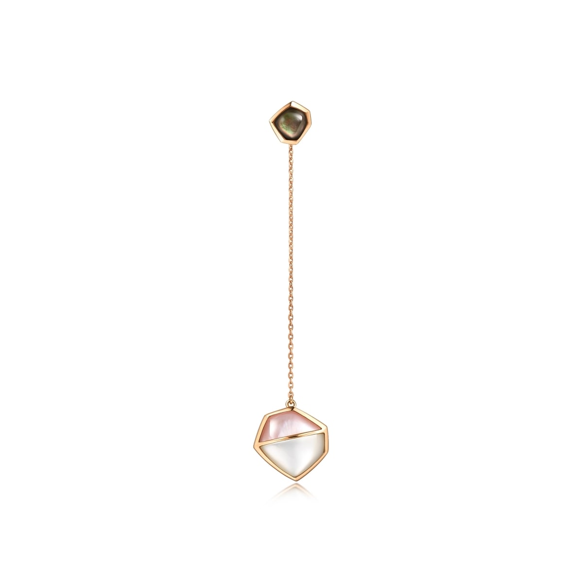 Harmony'18K Red Gold Mother of Pearl Single Earring