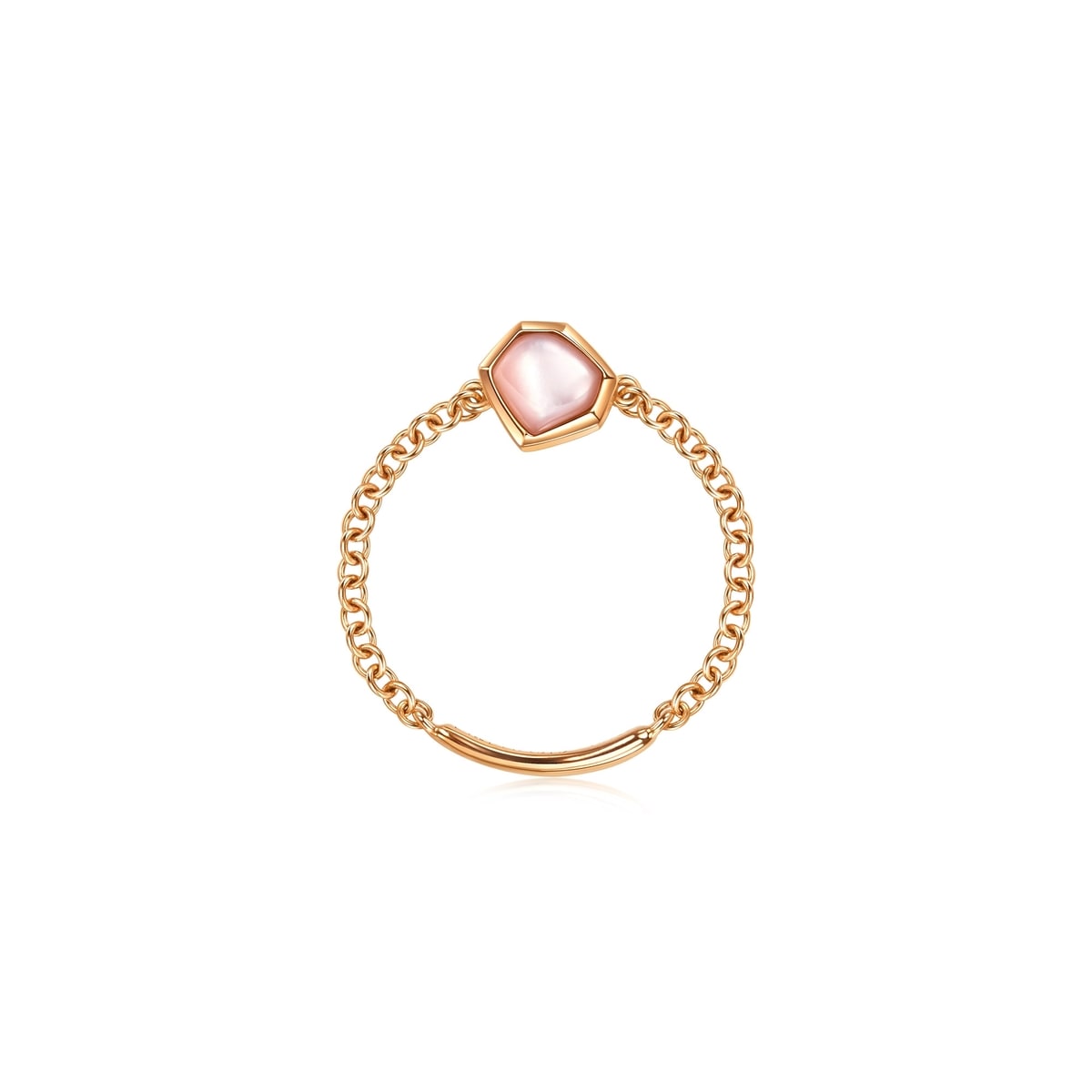 Harmony' 18K Rose Gold Mother of Pearl Ring