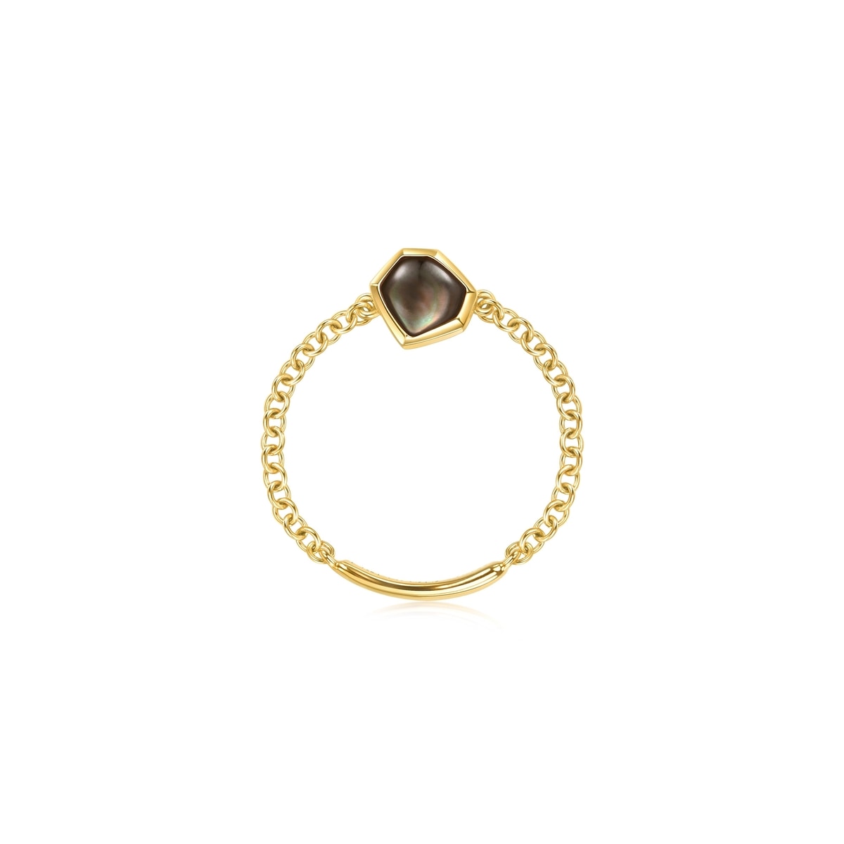 Harmony' 18K Yellow Gold Mother of Pearl Ring