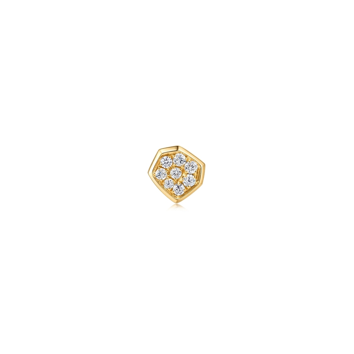 Harmony'18K Yellow Gold Diamond Single Earring