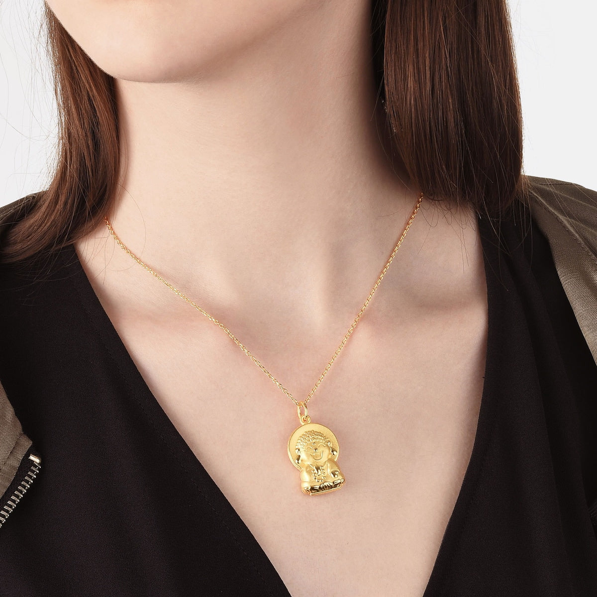 Fate with Buddha' 999.9 Gold Buddha Pendant