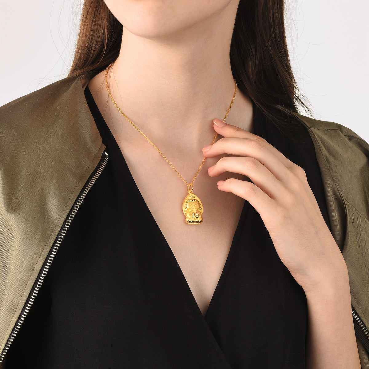 Fate with Buddha' 999.9 Gold Pendant