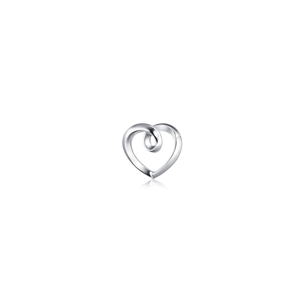 Ear Play' 950 Platinum Single Heart Earring