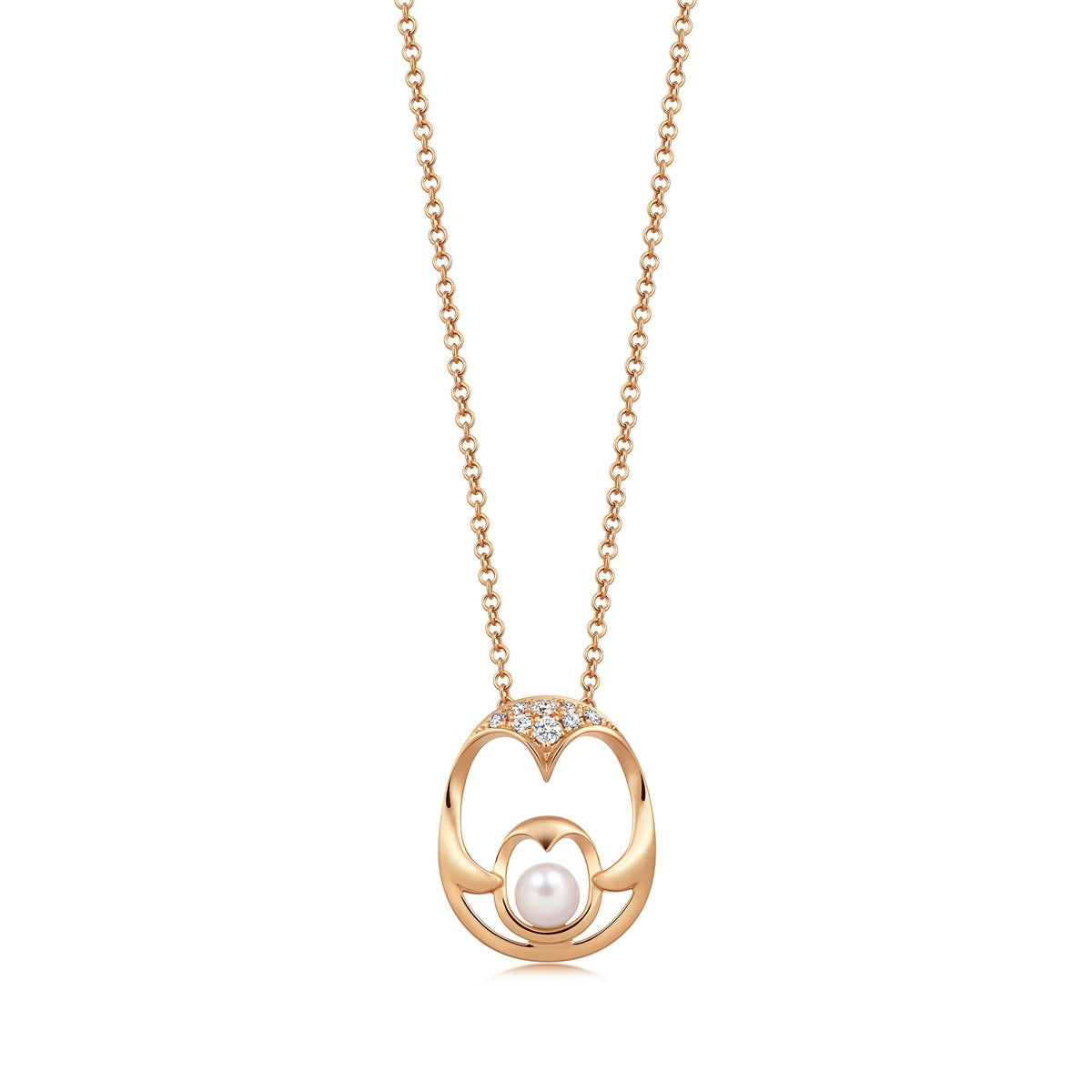 petite-18k-rose-gold-akoya-pearl-little-penguin-necklace-chow-sang-sang