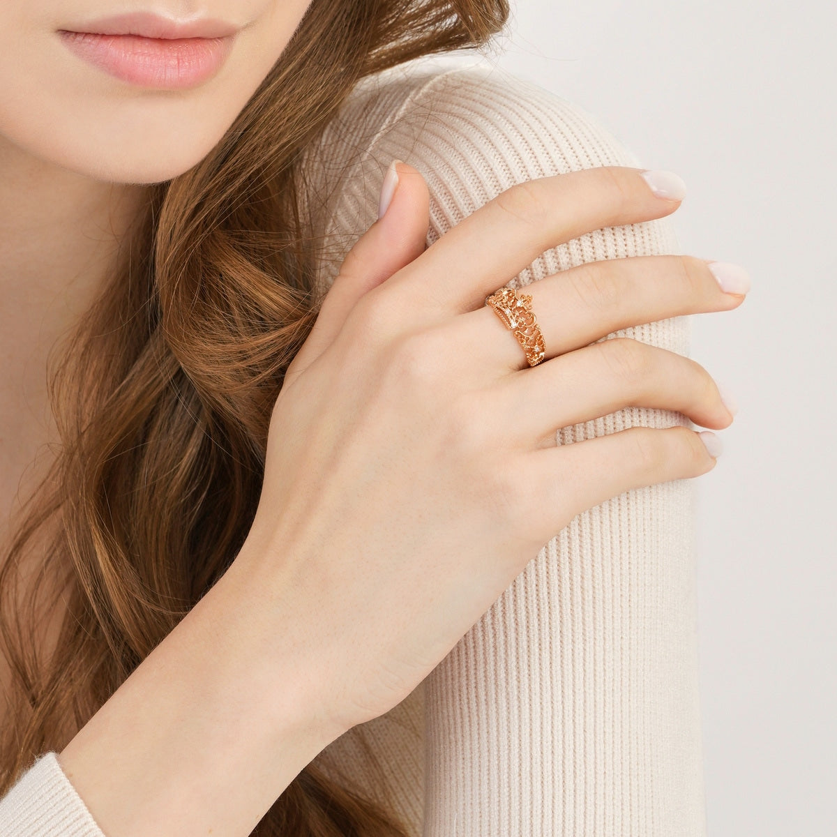 The Art of Romance' 18K Rose Gold Diamond Ring