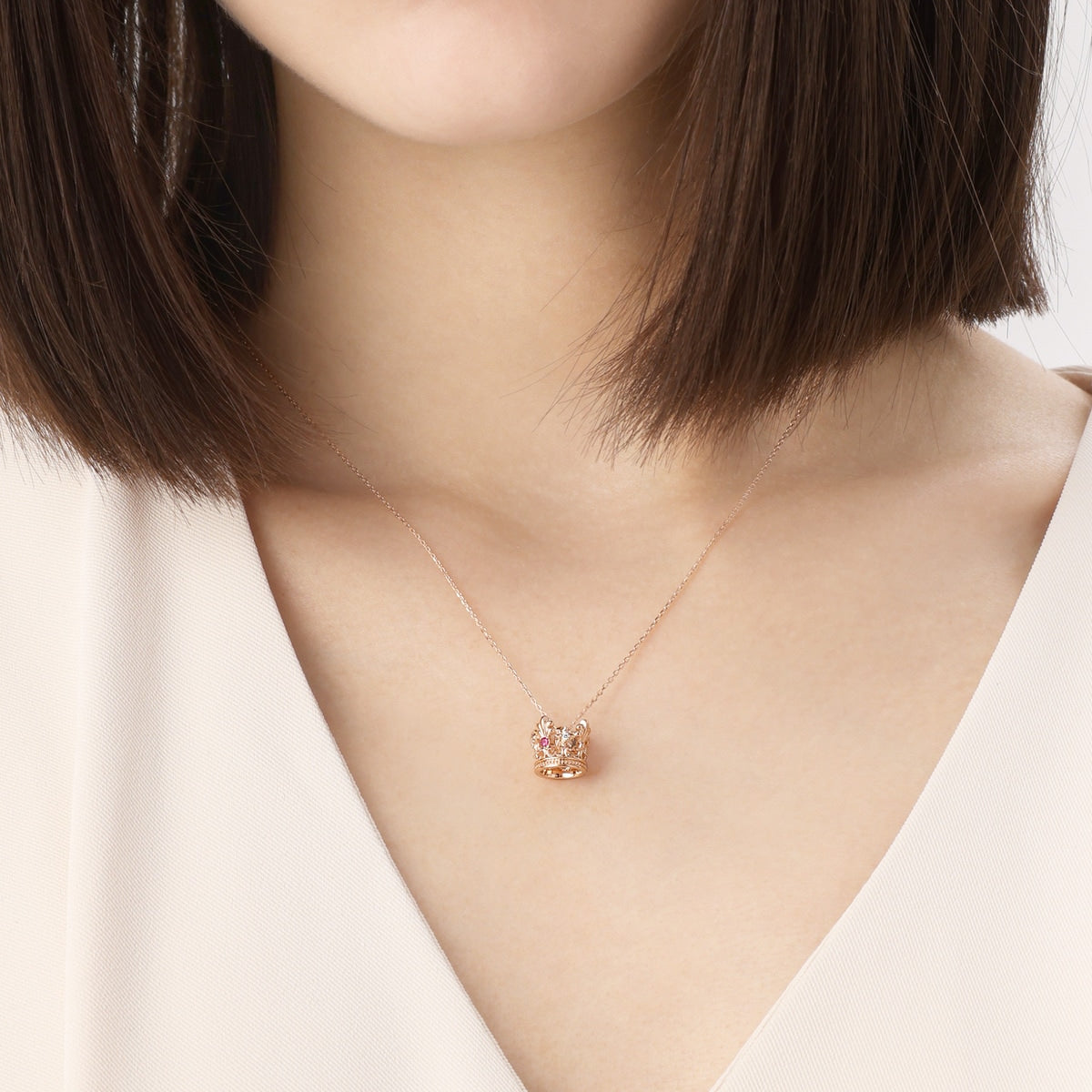 18K/750 Gold (Rose) Ruby Necklace