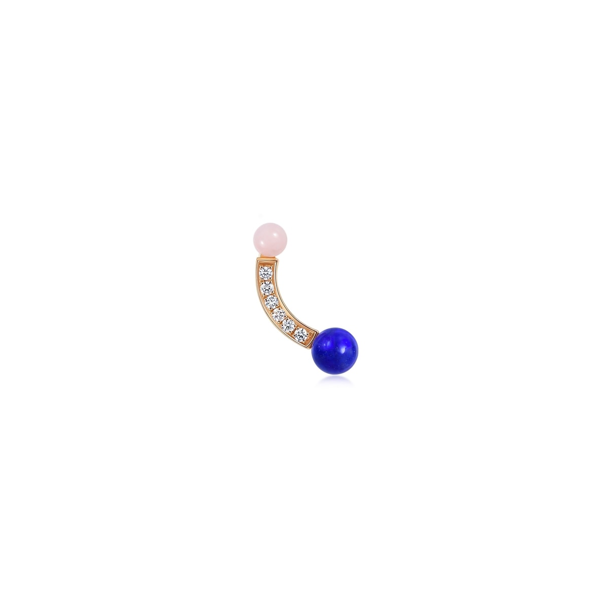 18K/750 Gold (Rose) Lapis Lazuli Single Earring