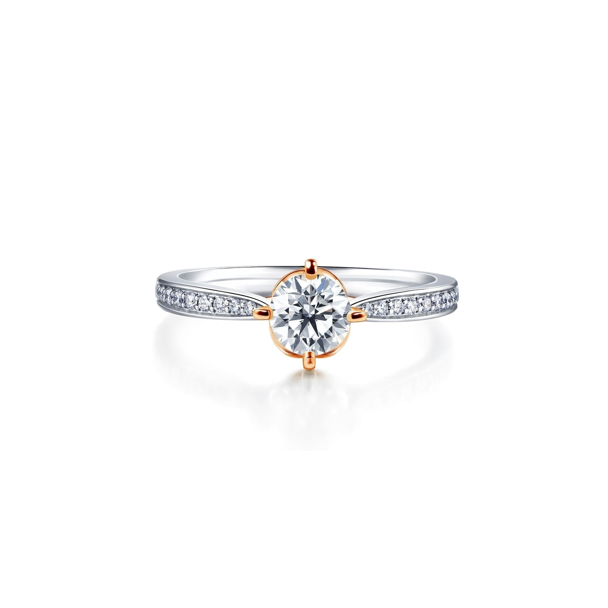Love Knot' 18K White & Red Gold Diamond 'Love Knot' Ring