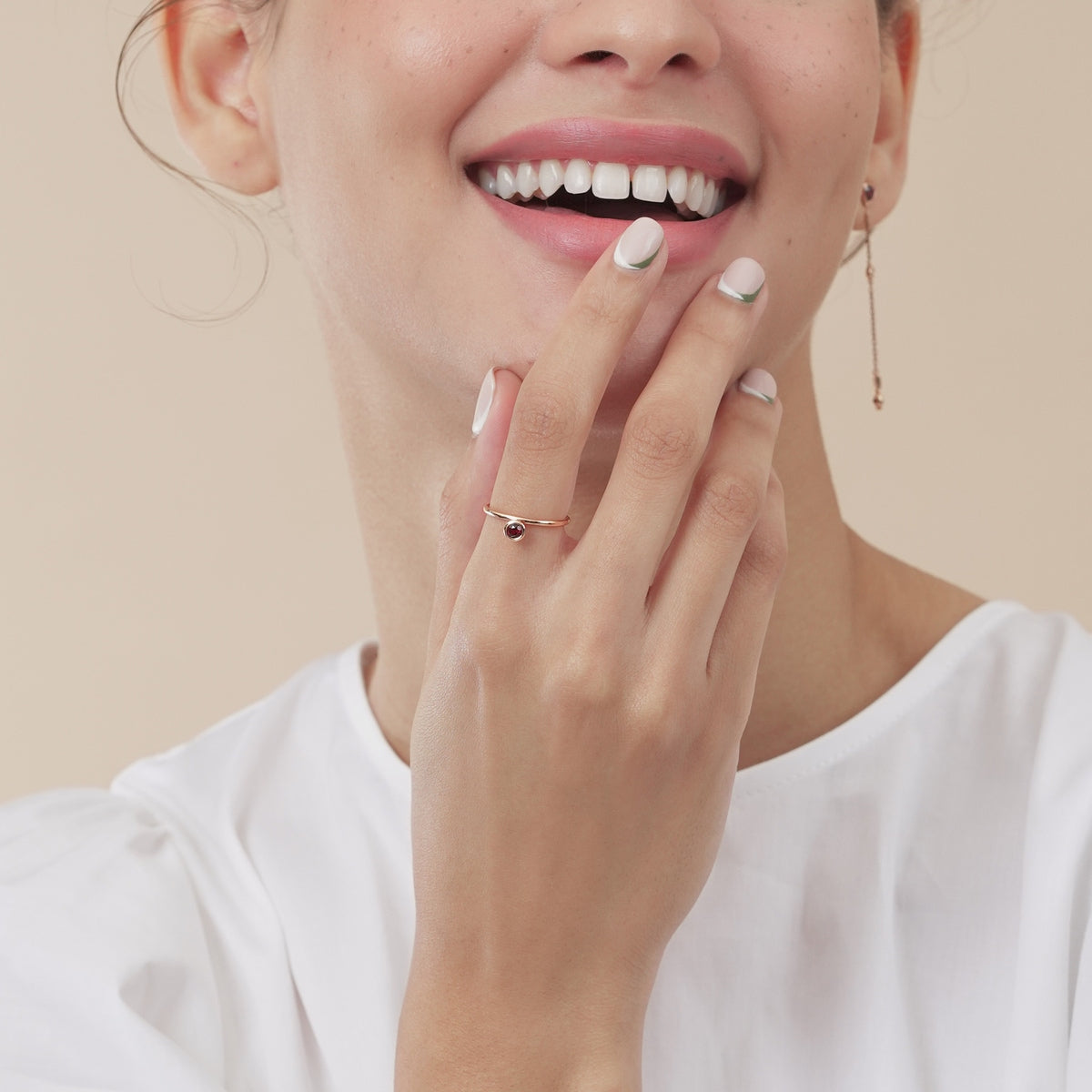 Form' 18K Rose Gold Garnet Ring