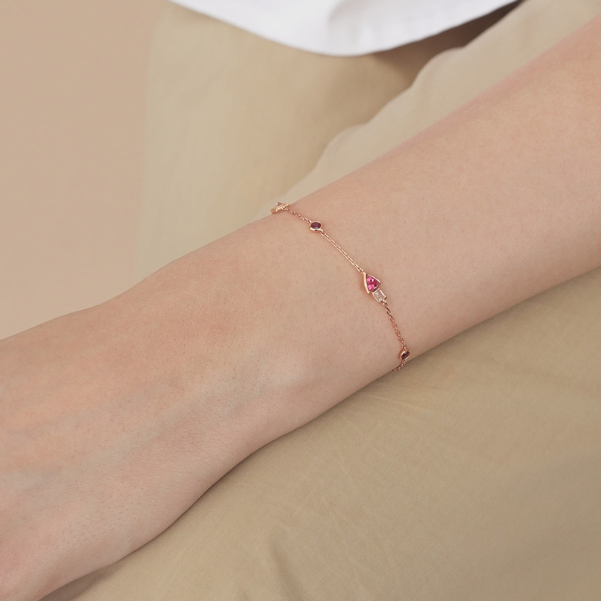 Form' 18K Rose Gold Pink Tourmaline Bracelet