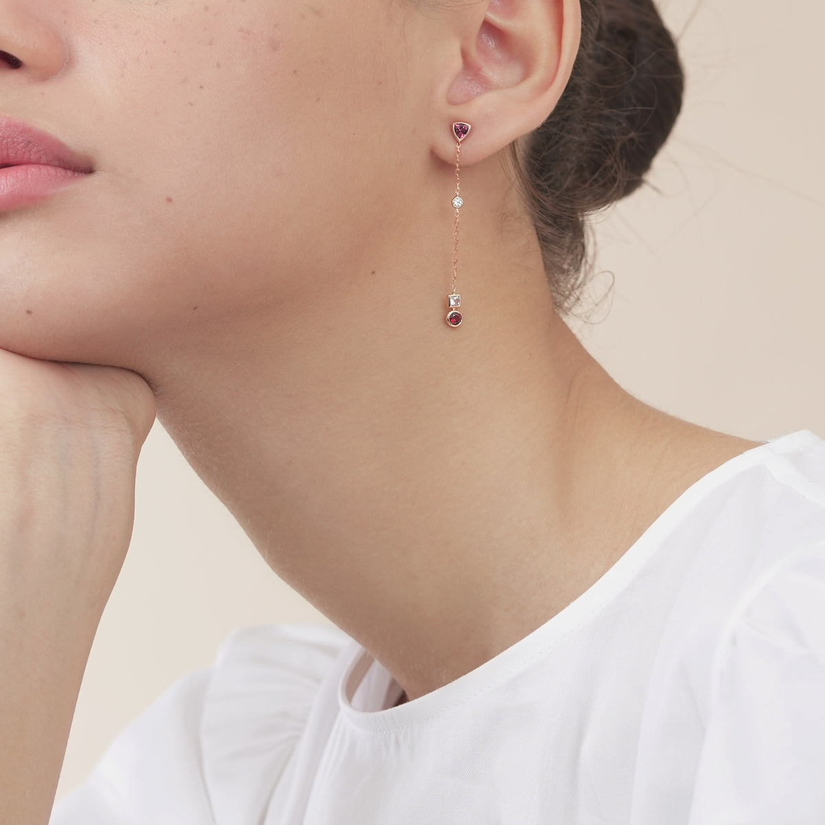 Form'18K Rose Gold Pink Tourmaline Single Earring