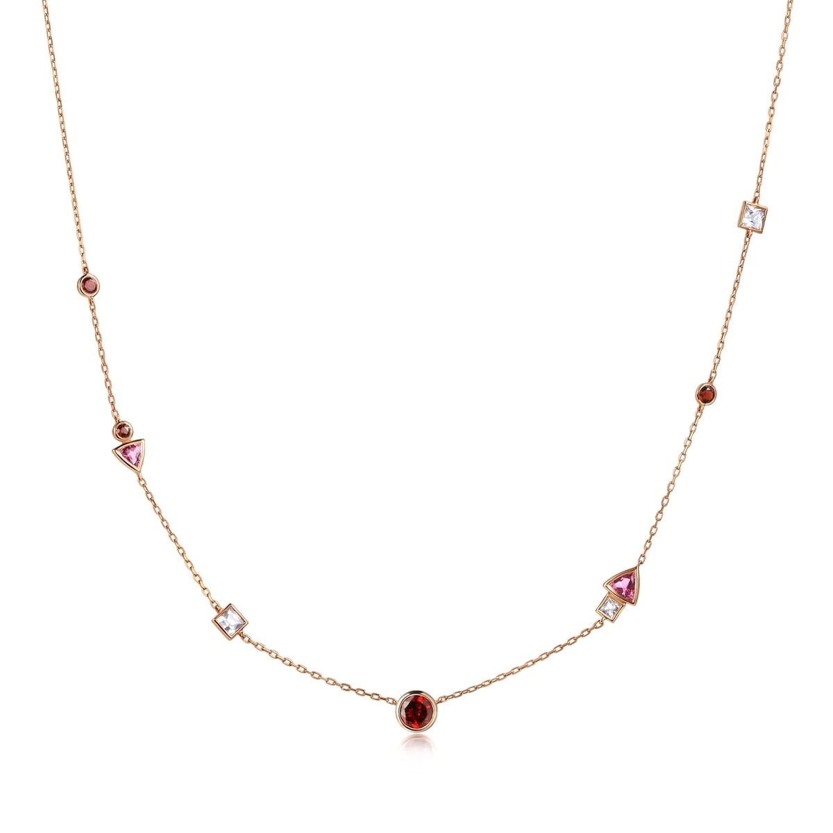 Form' 18K Rose Gold Garnet Necklace