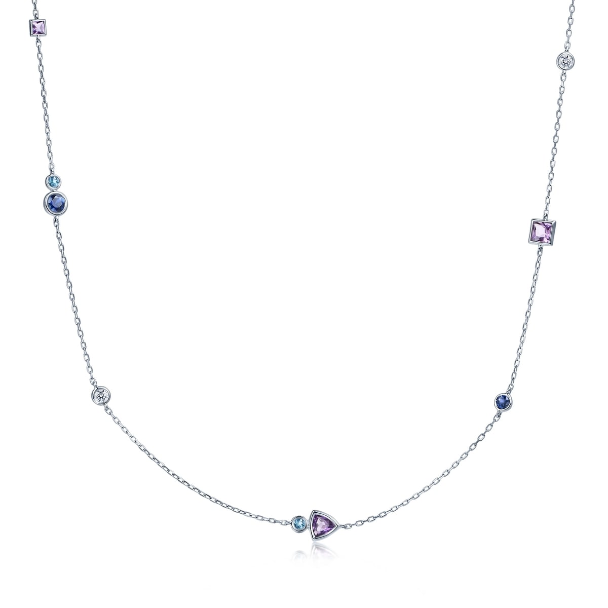 Form' 18K White Gold Amethyst Necklace