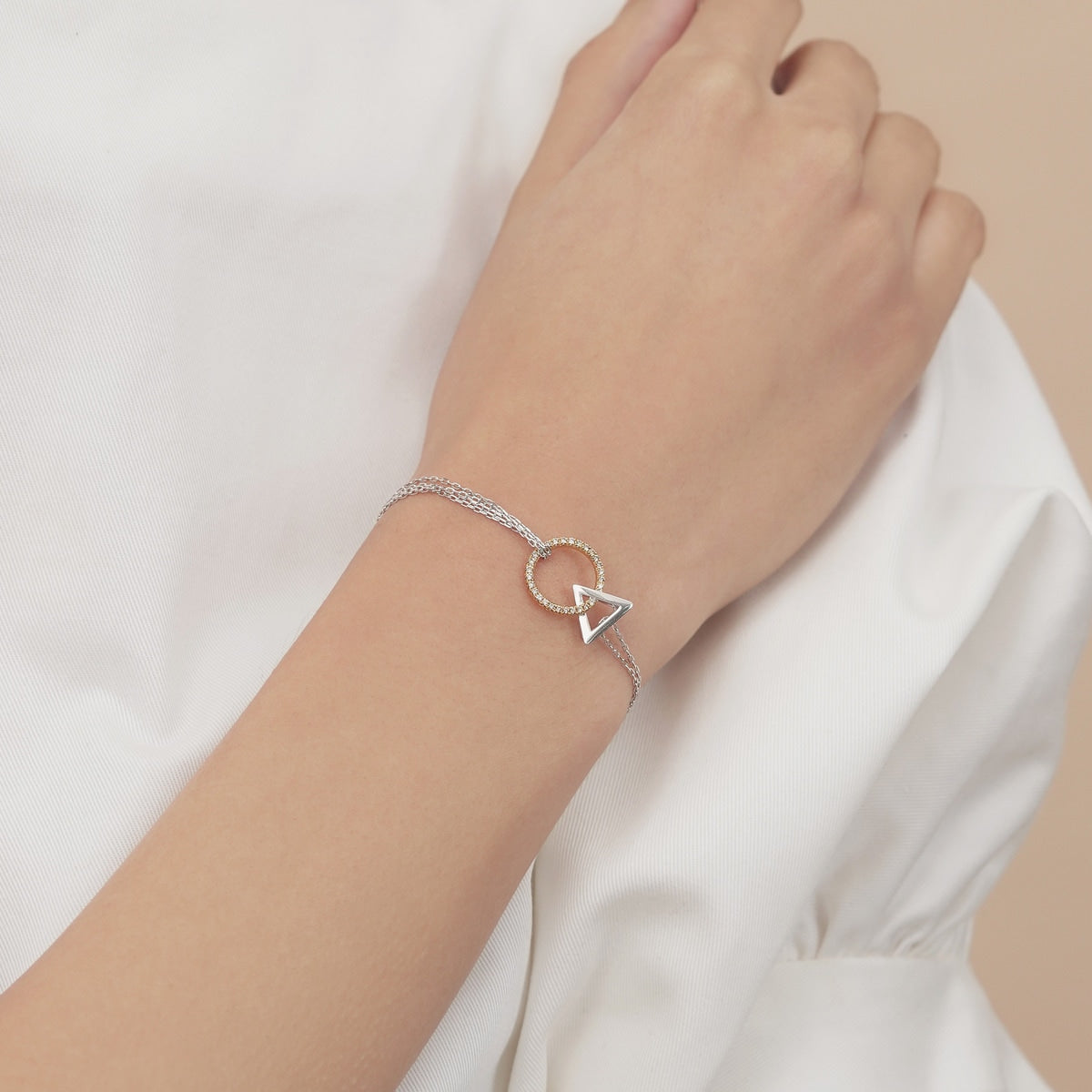 Form' 18K Yellow & White Gold Brown Diamond Bracelet