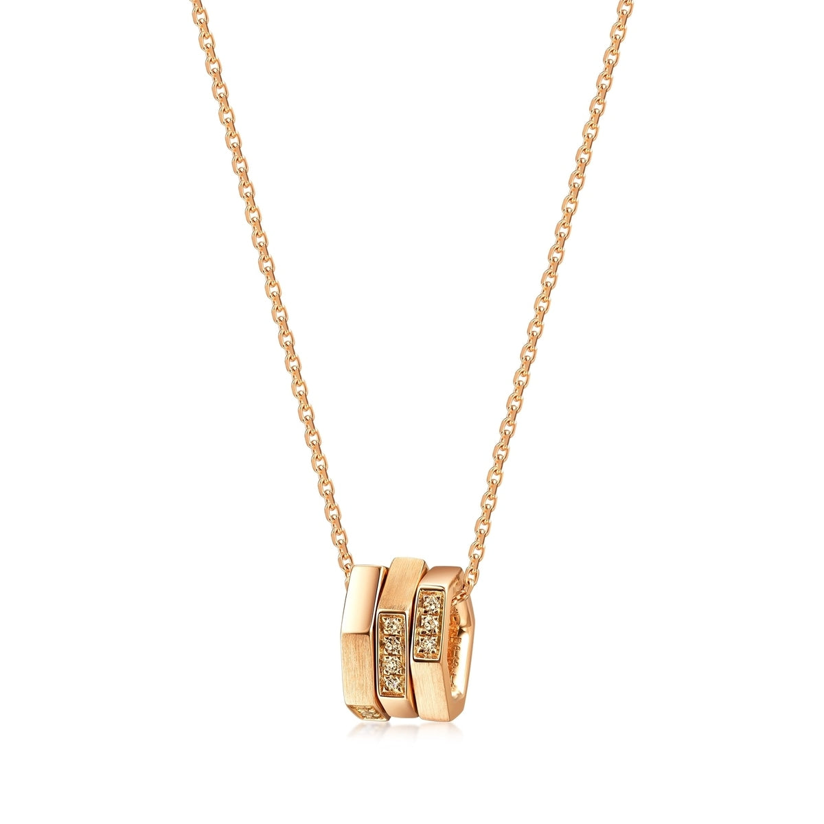 18K/750 Gold (Rose) Brown Diamond Necklace