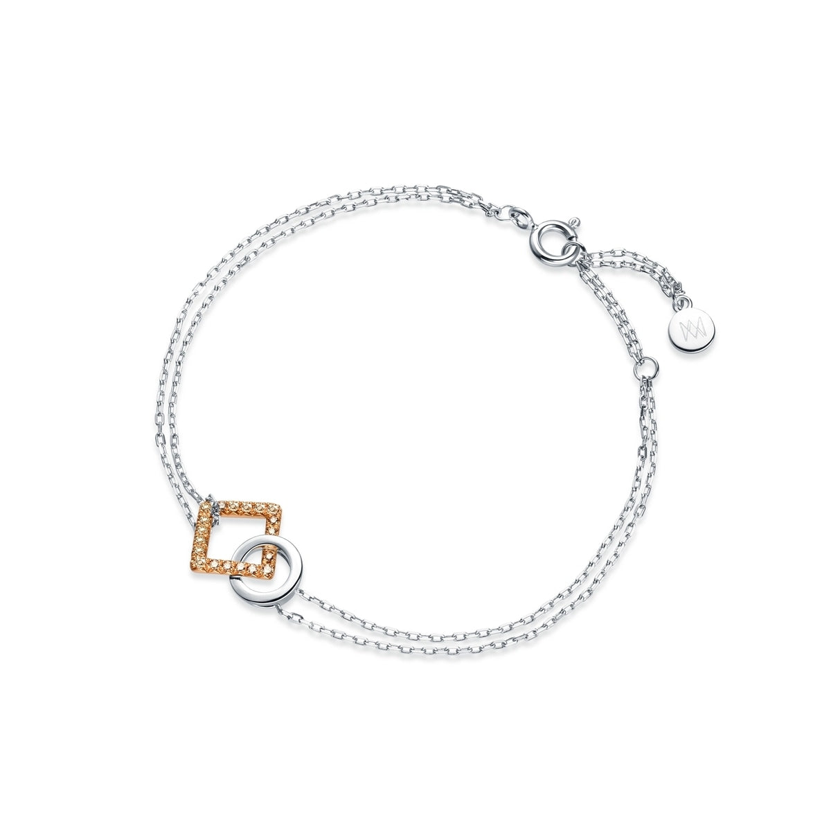 Form' 18K White & Red Gold Brown Diamond Bracelet