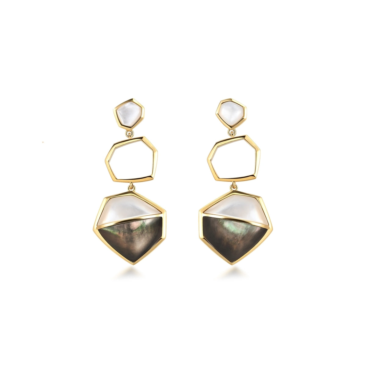 Harmony' 18K Yellow Gold Mother of Pearl Earrings