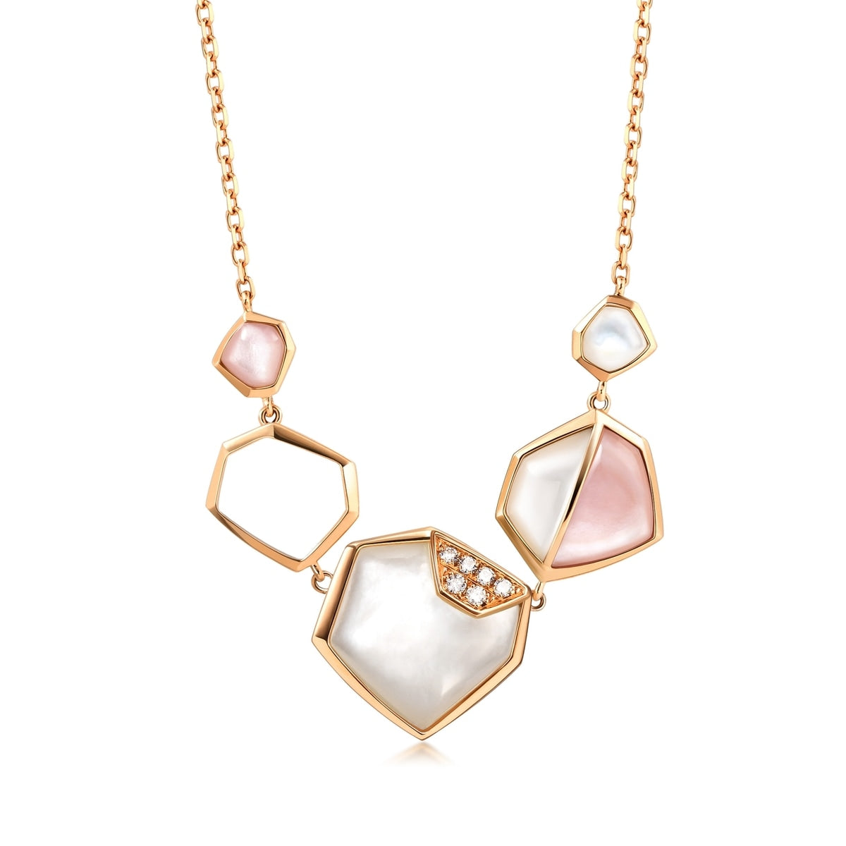 Harmony' 18K Rose Gold Mother of Pearl Necklace