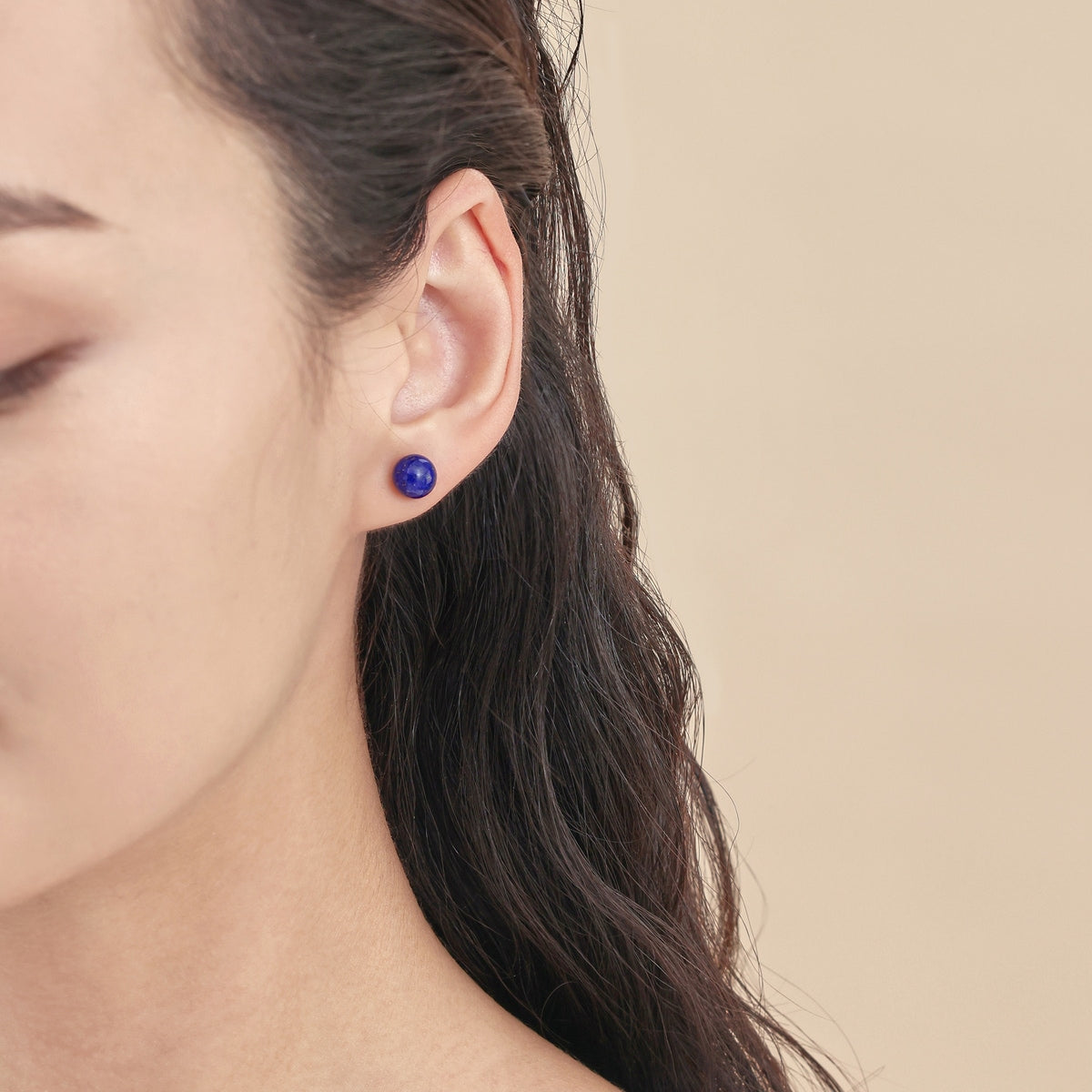 18K/750 Gold (Rose) Lapis Lazuli Earrings