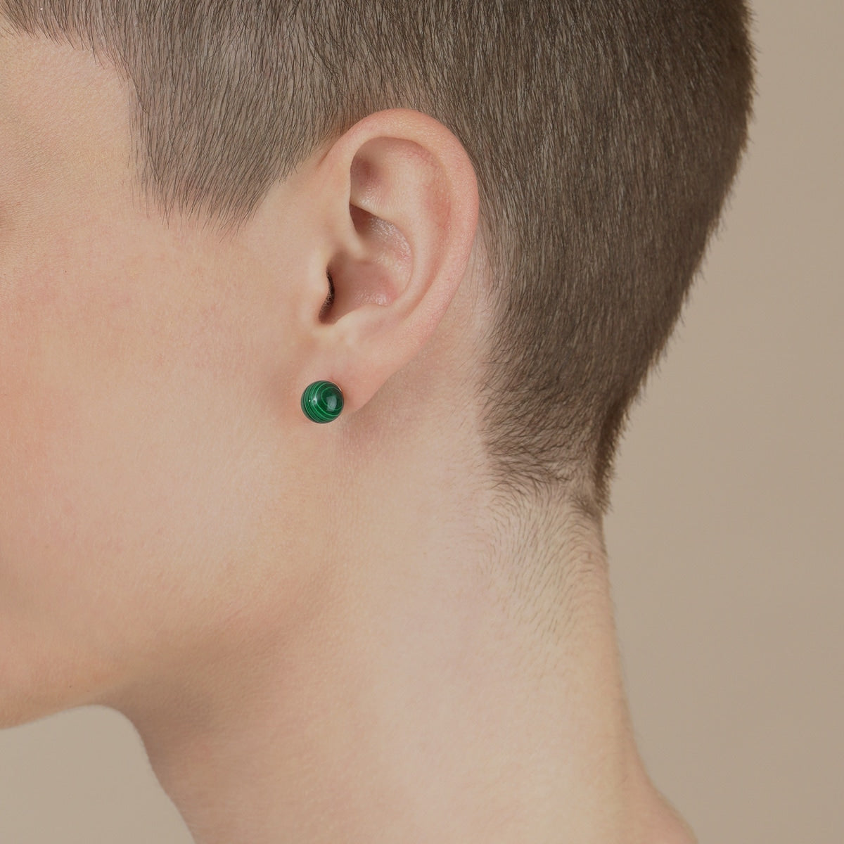 18K/750 Gold (Rose) Malachite Earrings