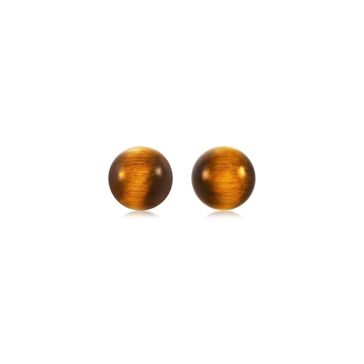 18K/750 Gold (White) Tiger's-eye Earrings