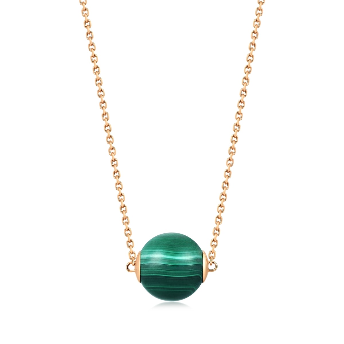 Cosmos' 18K Rose Gold Malachite Necklace