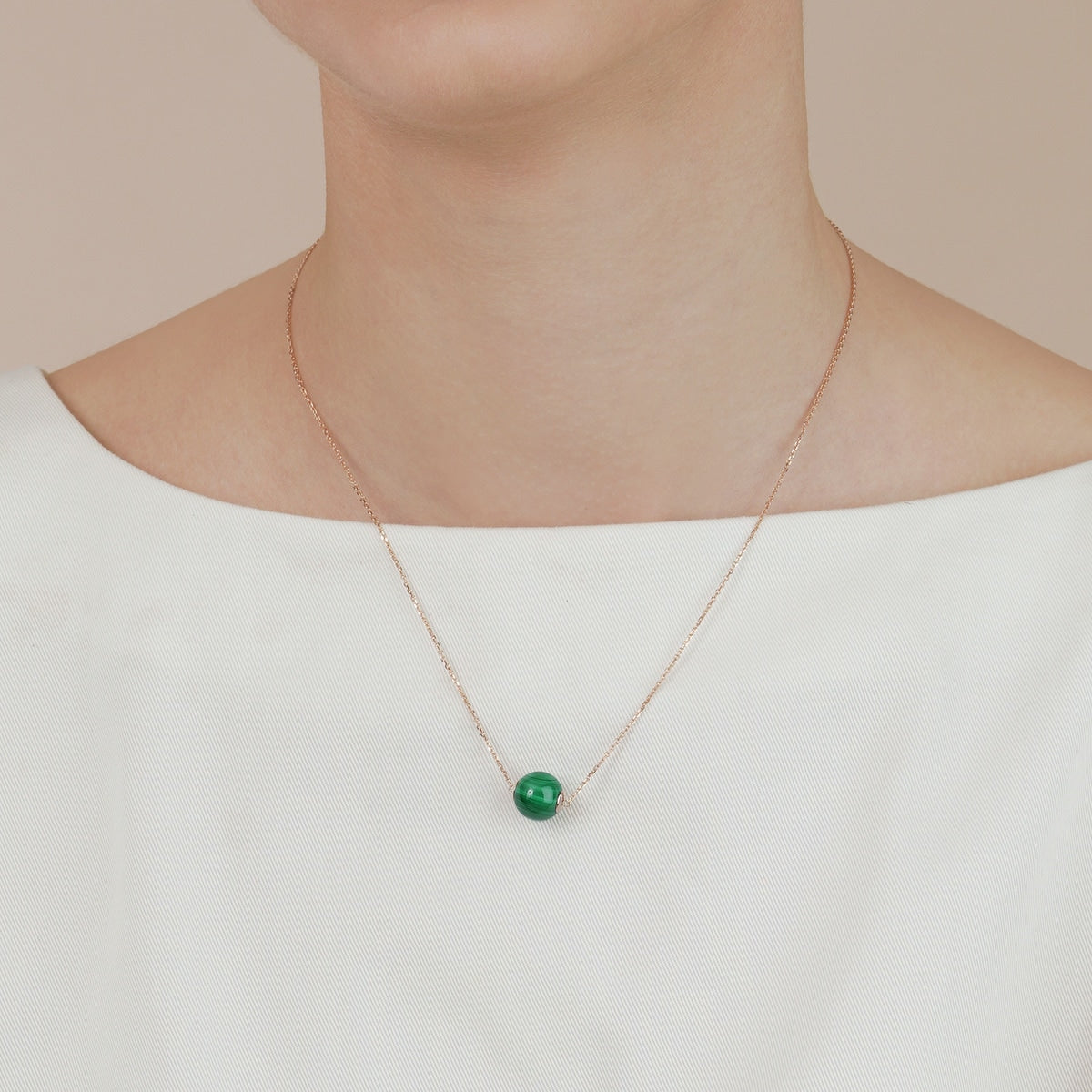 Cosmos' 18K Rose Gold Malachite Necklace