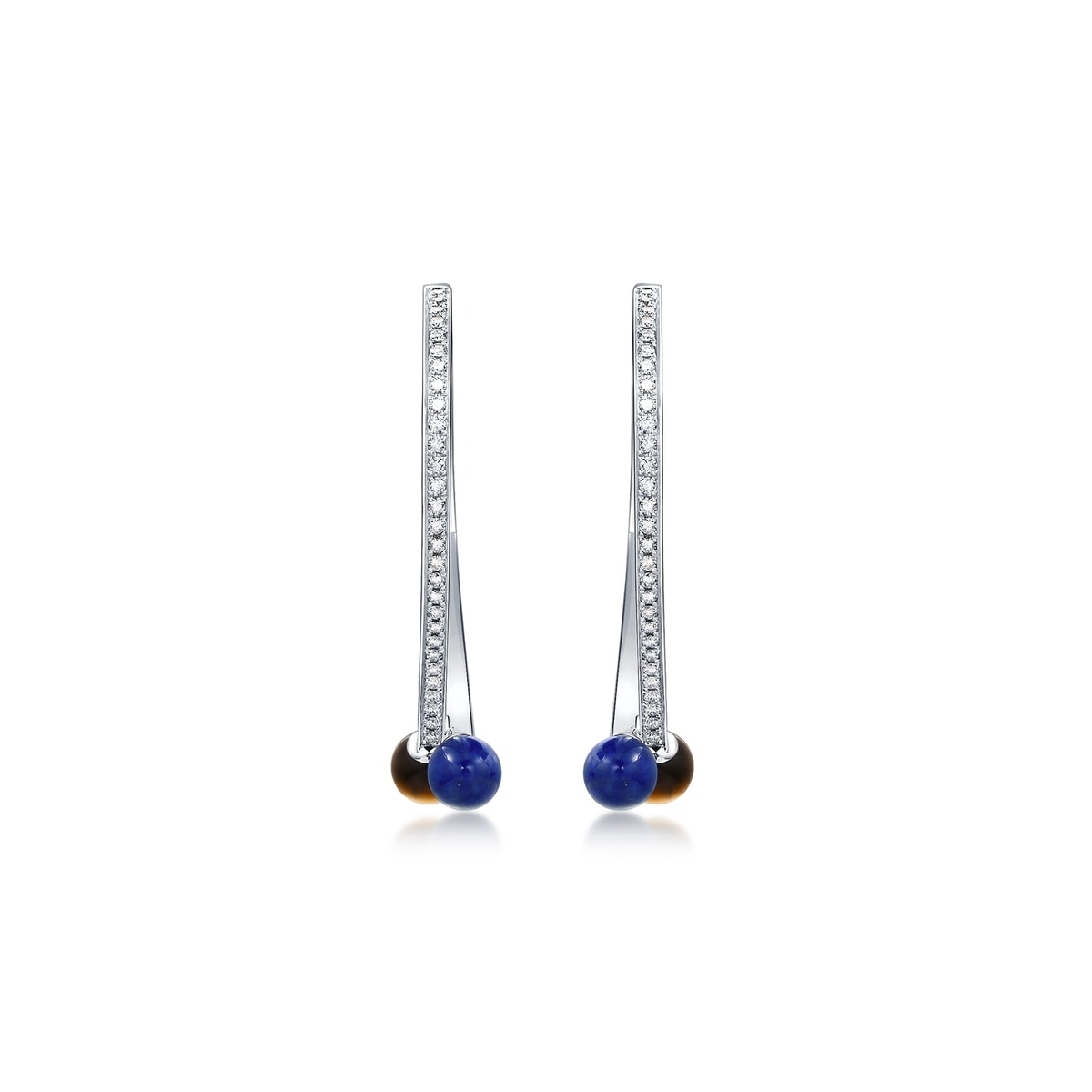 Cosmos' 18K White Gold Lapis Lazuli Earrings