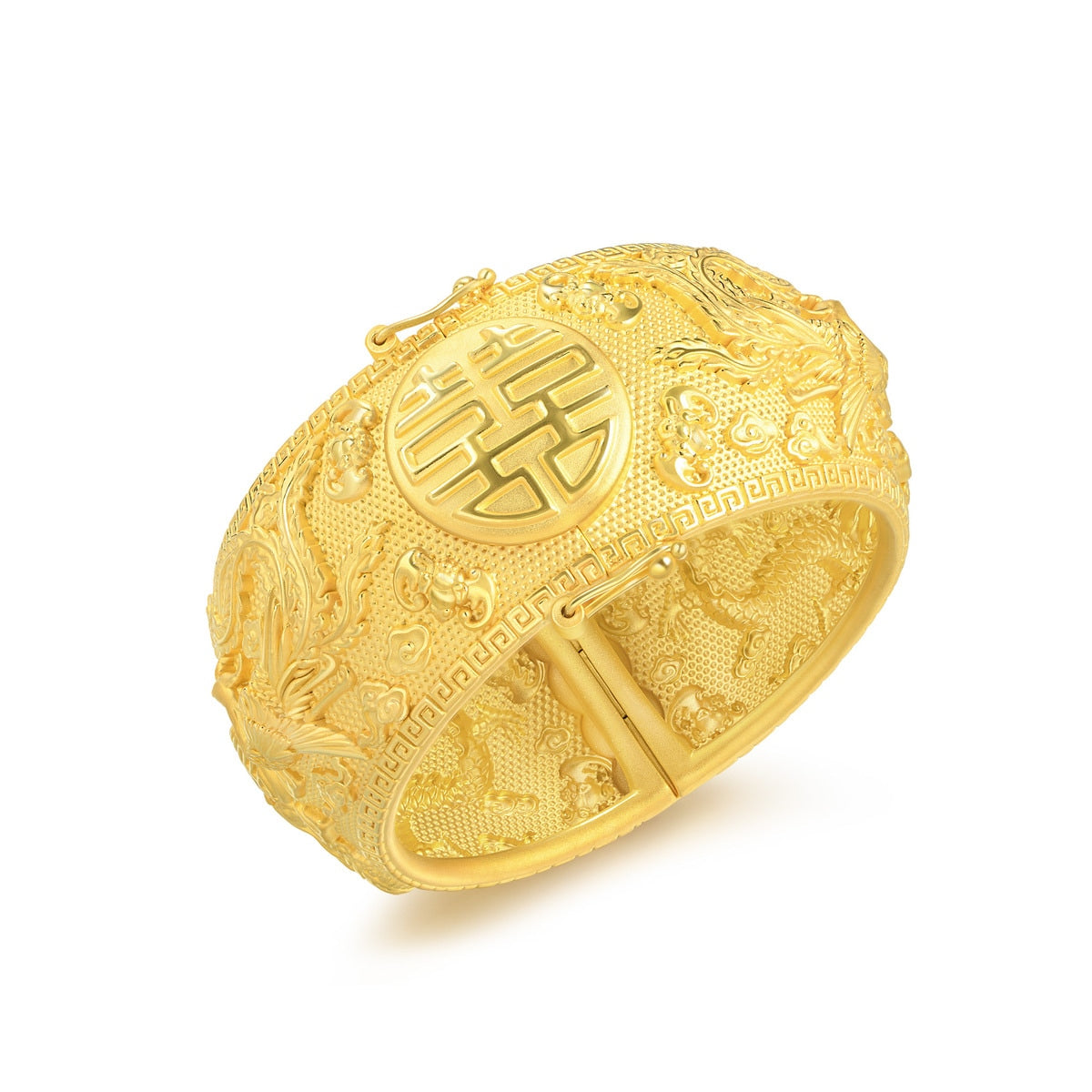 Dragon & Phoenix' 999.9 Gold Bangle