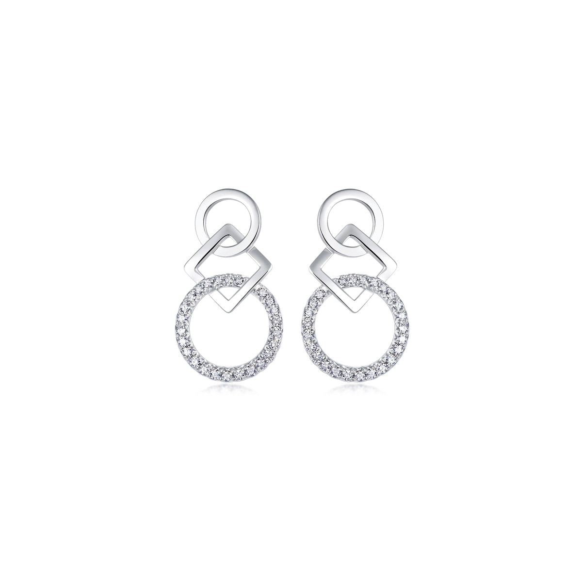 Form' 18K White Gold Diamond Earrings