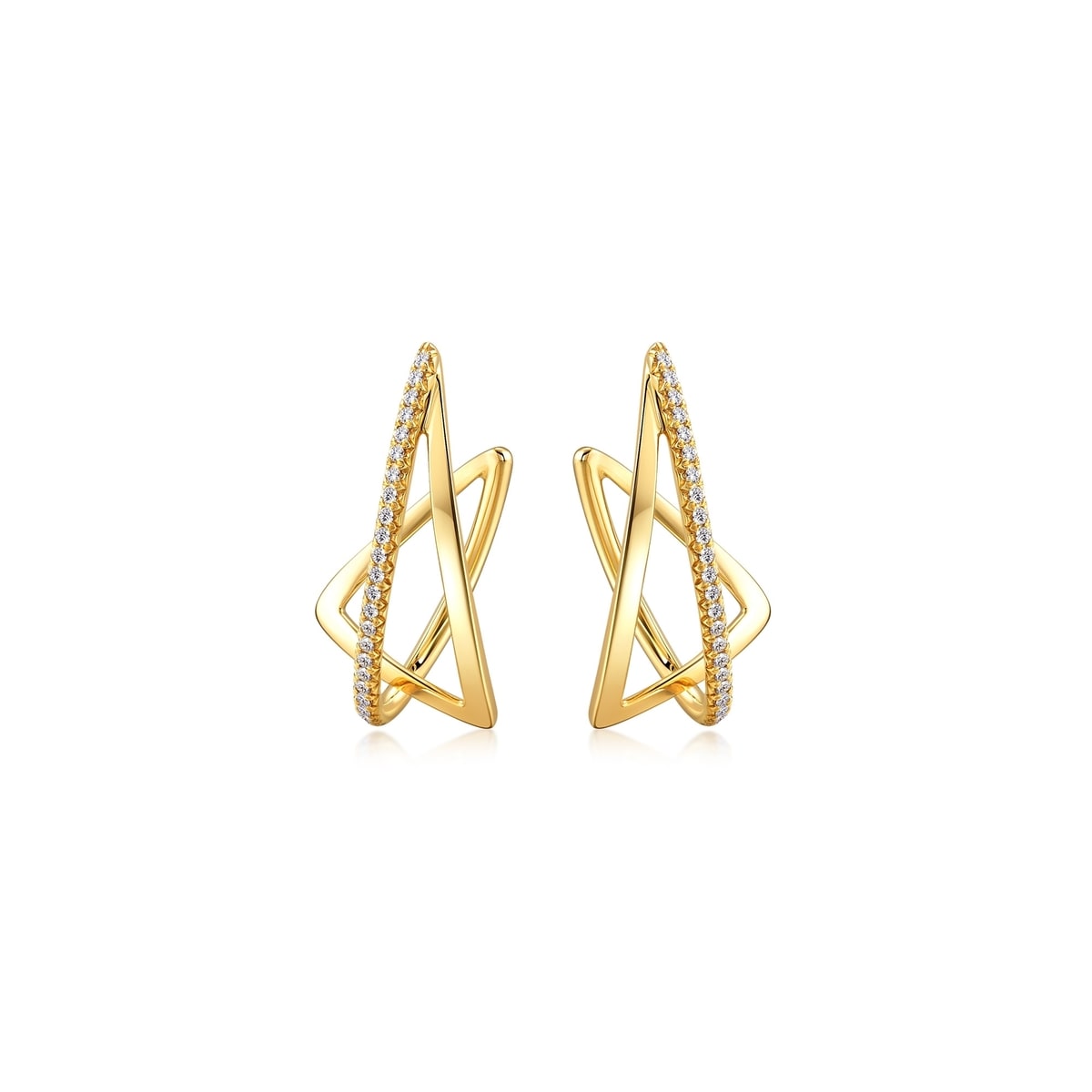 Form' 18K Yellow Gold Diamond Earrings