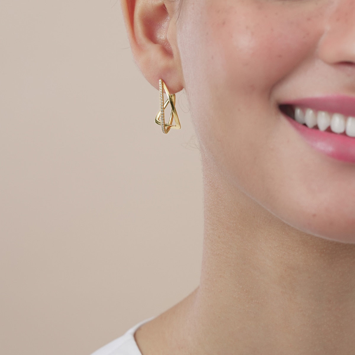 Form' 18K Yellow Gold Diamond Earrings