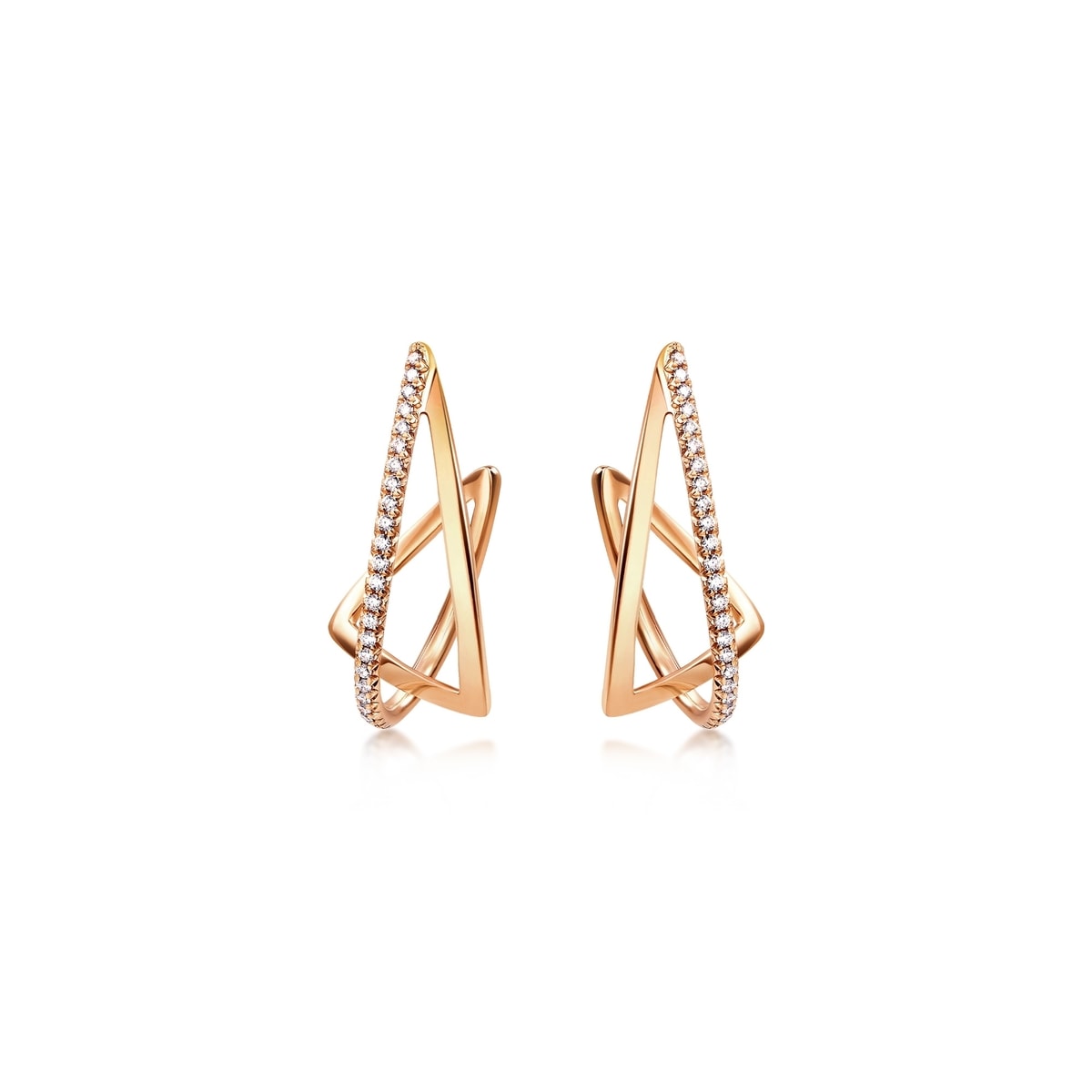 Form' 18K Rose Gold Diamond Earrings