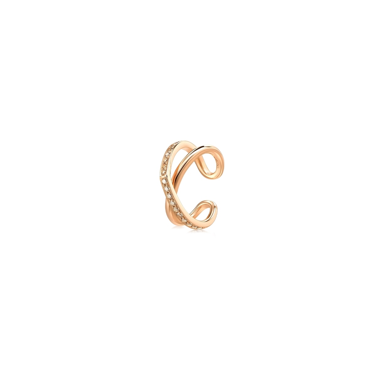 Form'18K Red Gold Brown Diamond Single Ear Cuff
