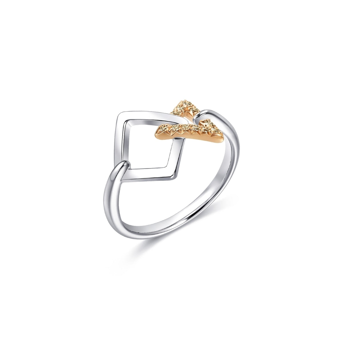 Form' 18K White & Red Gold Brown Diamond Ring